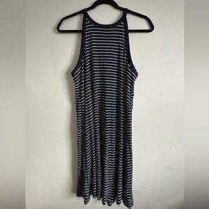 Ribbed stripped tank top dress